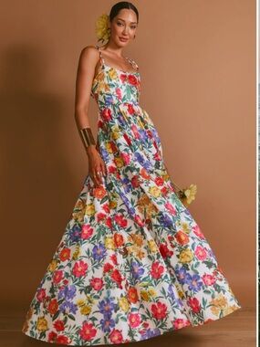 Juliet Maxi Dress - Floral White Multi NWT